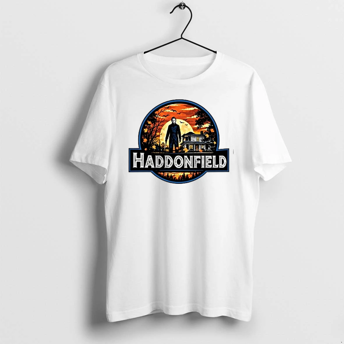 Michael Myers Haddonfield Halloween Movie Jurassic Park Logo Parody 0 Tshirts Sweater Hoodie