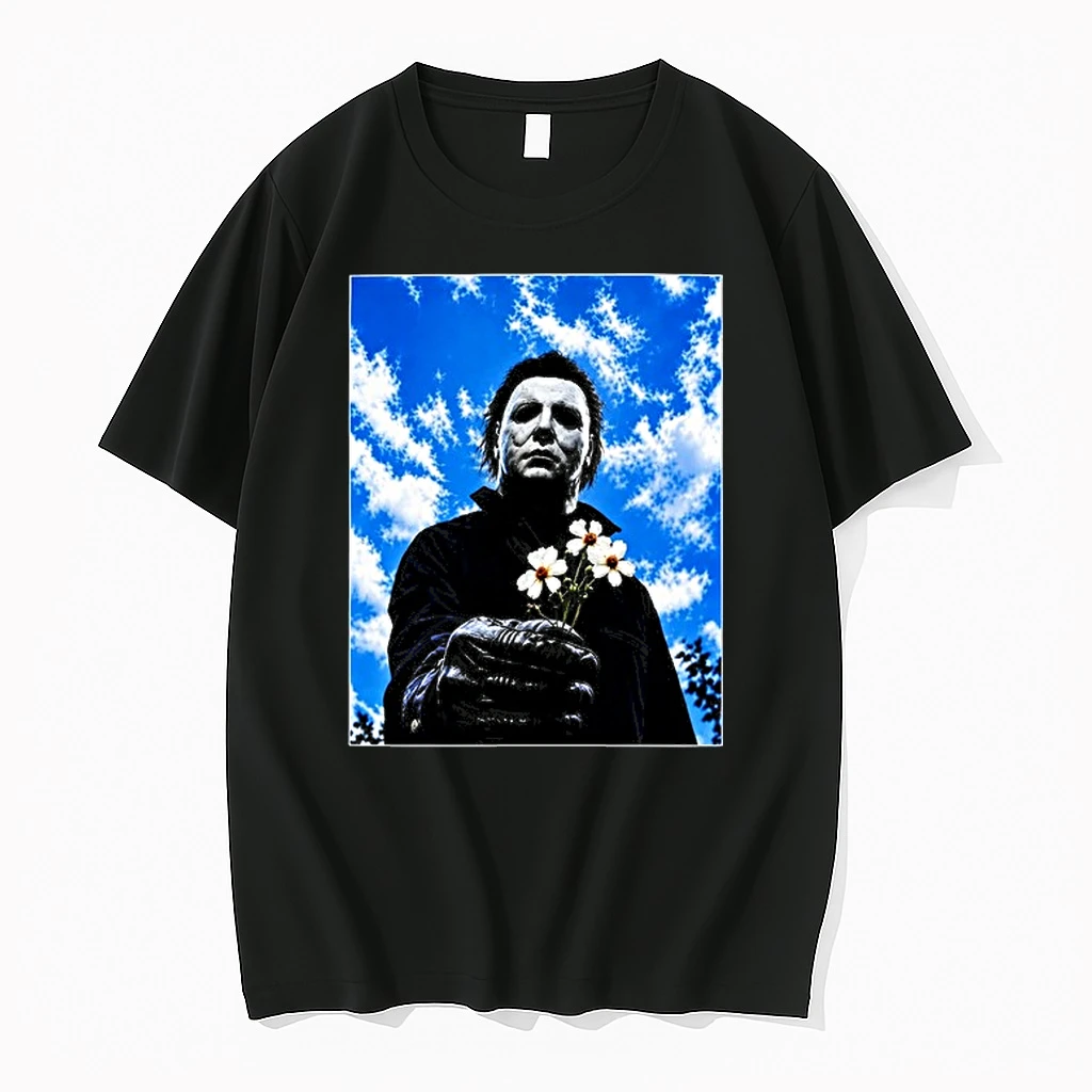 Michael Myers Halloween Horror Movie Character Holding White Flowers 0 Tshirts Sweater Hoodie