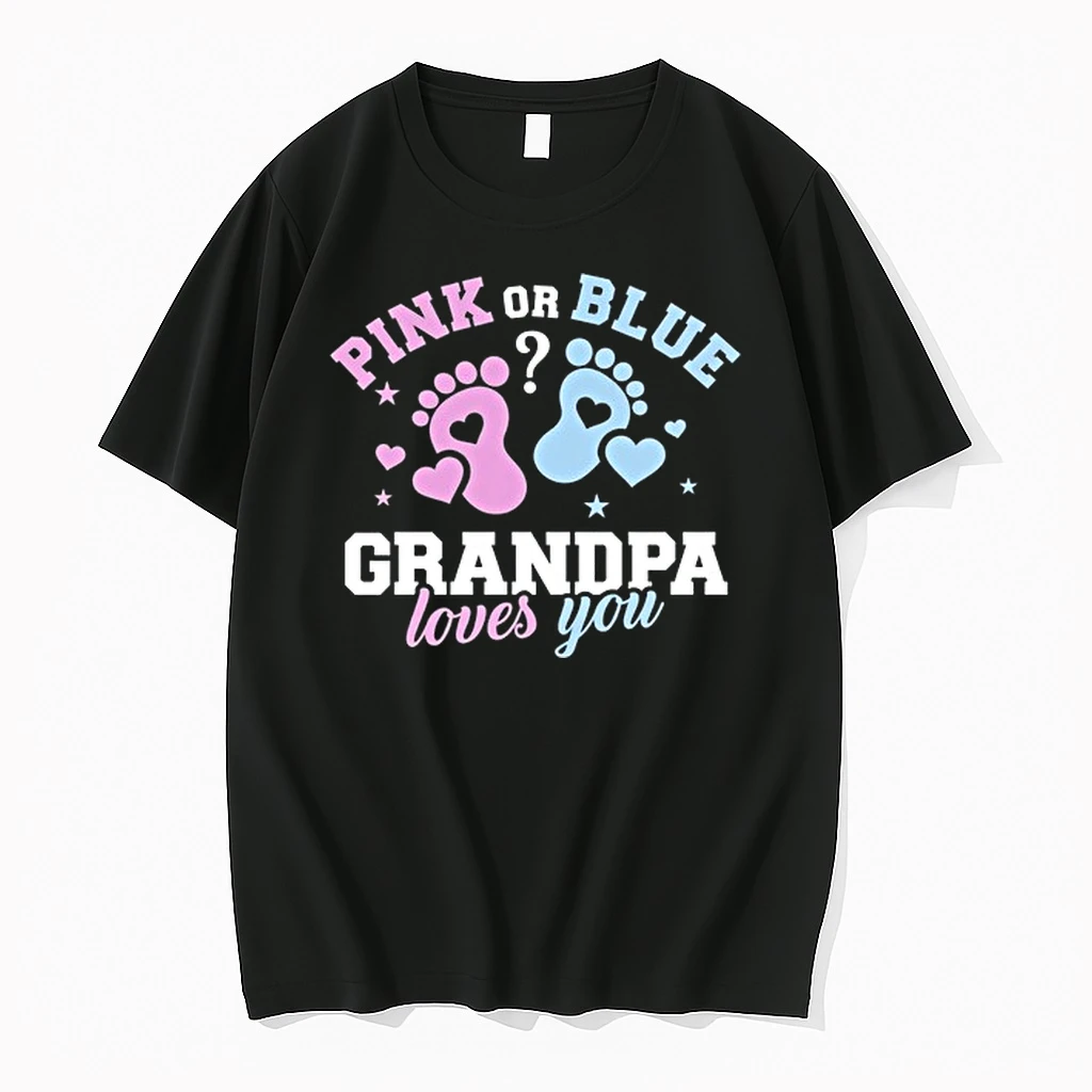 Pink Or Blue Grandpa Loves You Gender Reveal Footprint Heart 0 Tshirts Sweater Hoodie