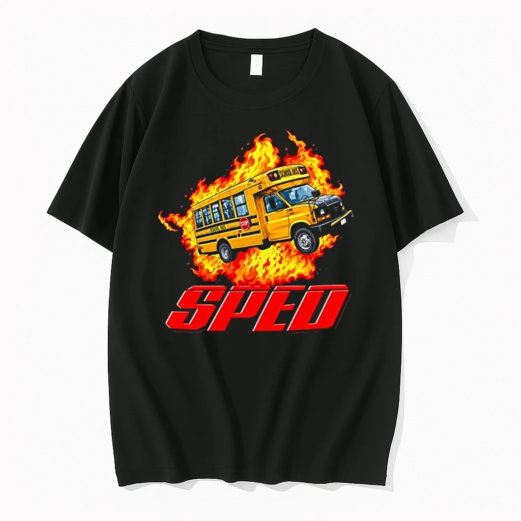 School Bus Flame Sped 0 Tshirts Sweater Hoodie