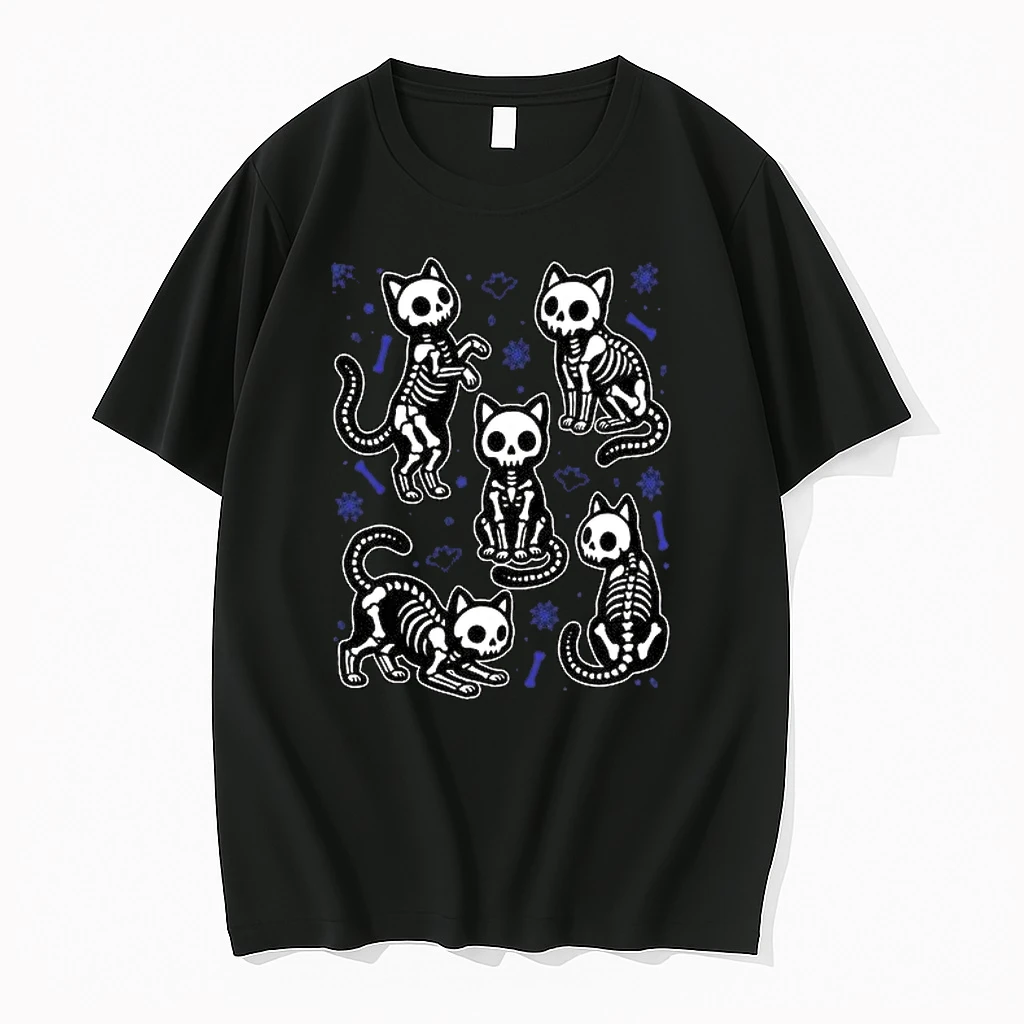 Skeleton Cat Halloween Pattern Spooky Kittens 0 Tshirts Sweater Hoodie
