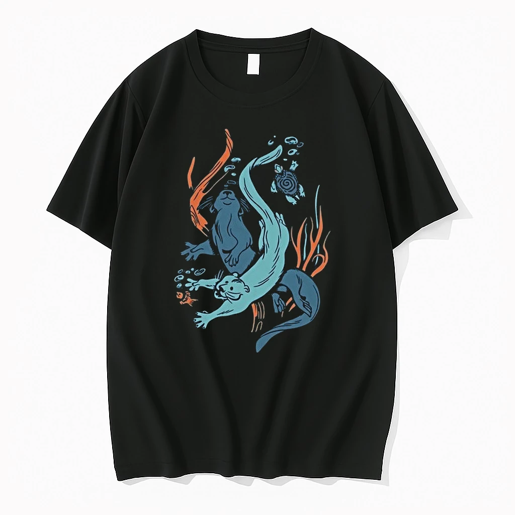 Two Otters Swimming Underwater Turtle 0 Tshirts Sweater Hoodie