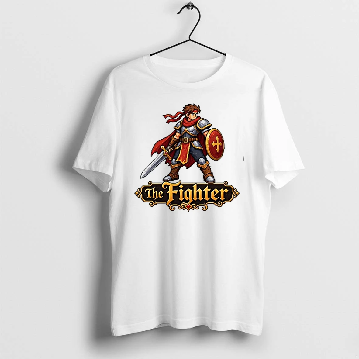 The Fighter Pixel Art Rpg Fantasy Warrior 0 Tshirts Sweater Hoodie
